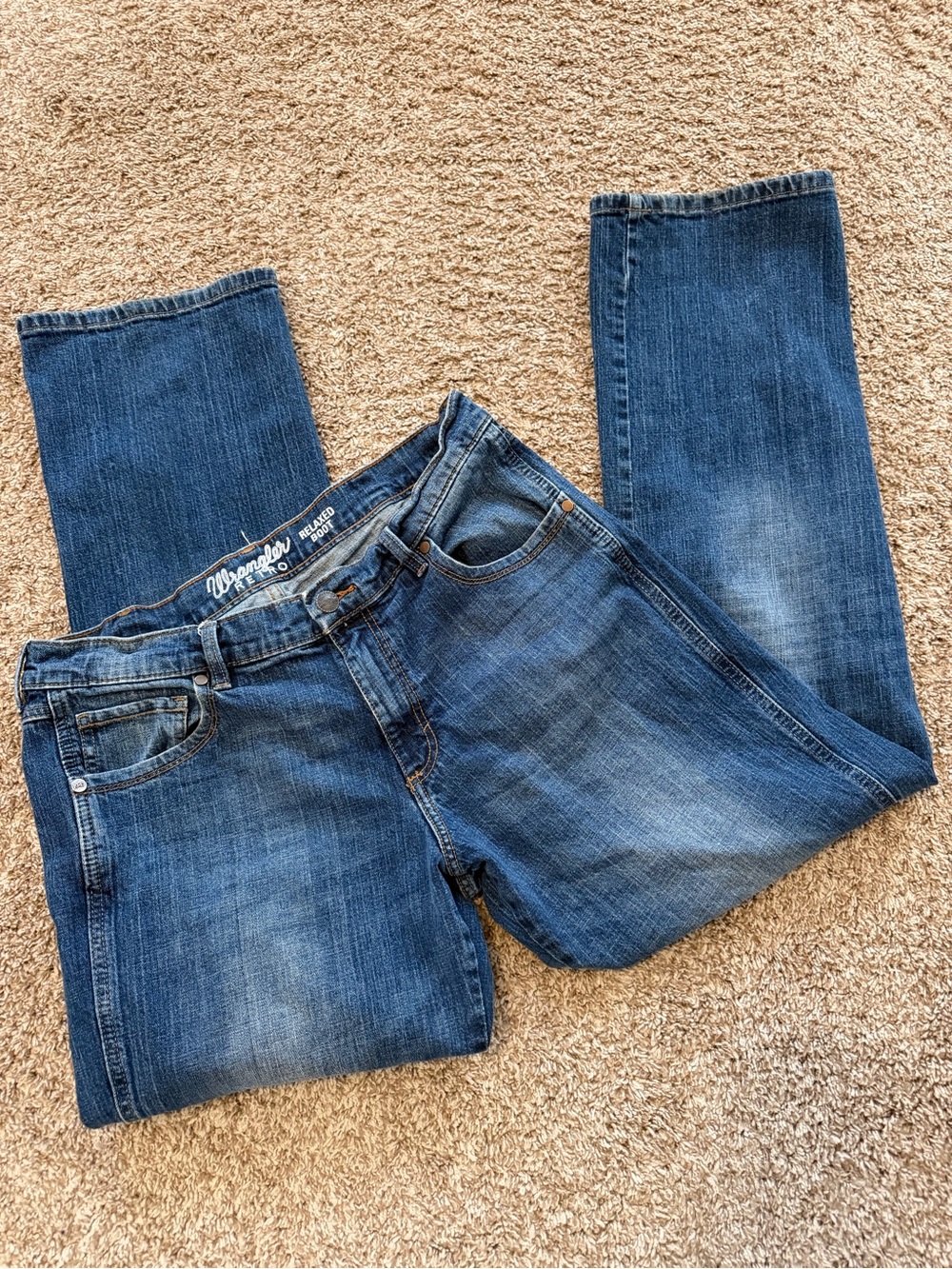 Wrangler Men’s Bootcut Jeans - Medium Blue Denim